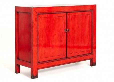 Buffet Chinois rouge - 2 portes