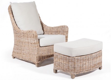 Fauteuil et repose pied Transat Gabon de jardin