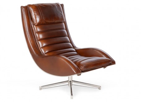 Wall Street easy chair - brown leather