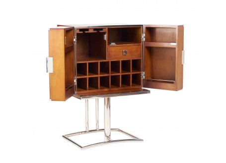 nautical Riviera bar unit in wood and inox