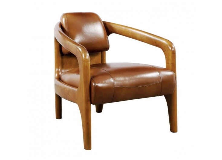 Nordic armchair Daytona in brown leather