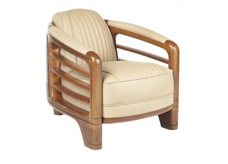 Fauteuil Riviera - cuir beige