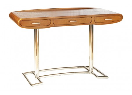 Bureau Riviera en inox et bois style marine