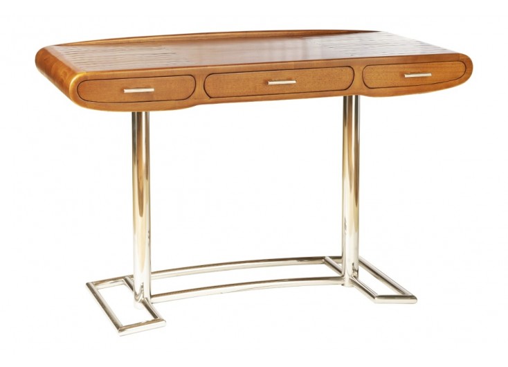 Bureau Riviera en inox et bois style marine