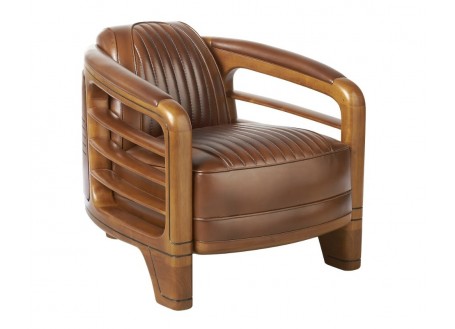 Fauteuil Monaco - cuir marron