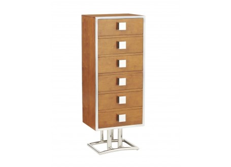 Chiffonnier Times Square en bois et inox style Art deco french riviera