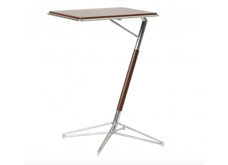 Courcelles side table - brown leather