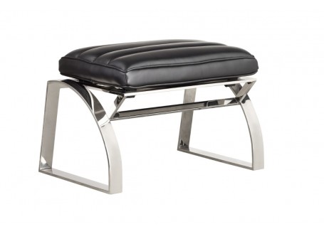 Madrid footstool - black leather