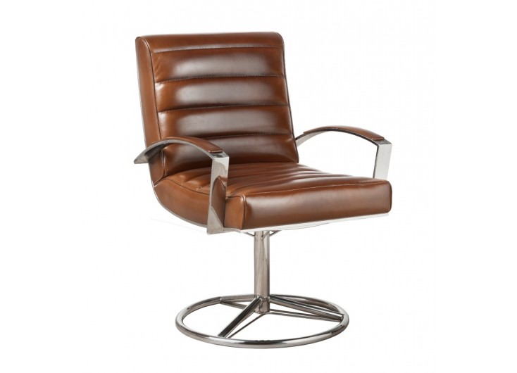 Madrid swivel desk armchair - Brown leather