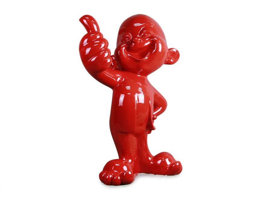 Bebe Le Pouce Leve Statue Rouge En Resine