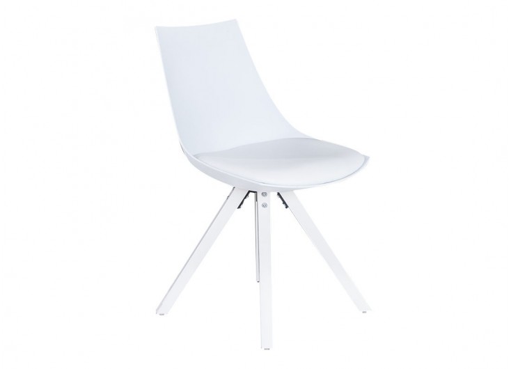 Chaise en cuir blanc synthétique - L 45cm