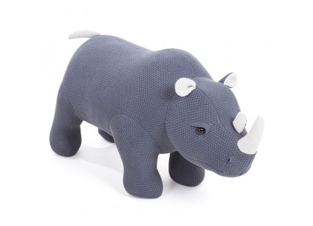 Pouf - tabouret rhinocéros gris . 107 cm