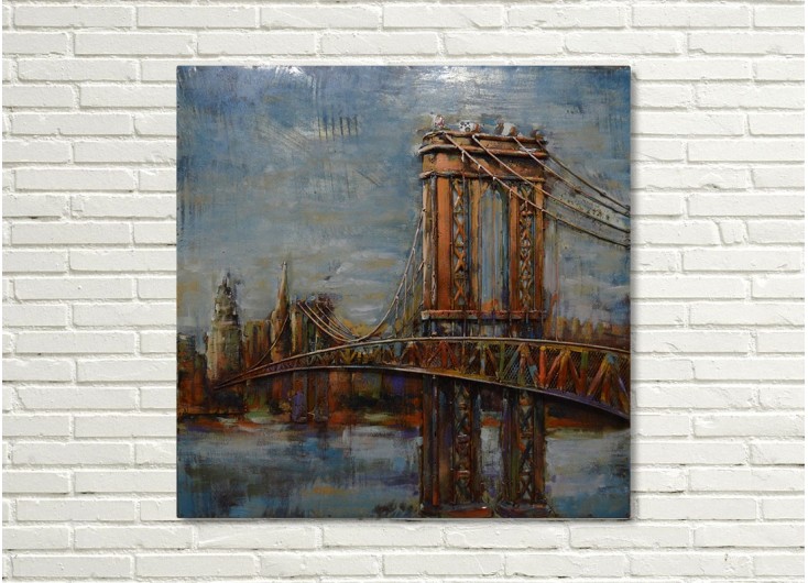 Tableau en métal en relief - Brooklyn Bridge