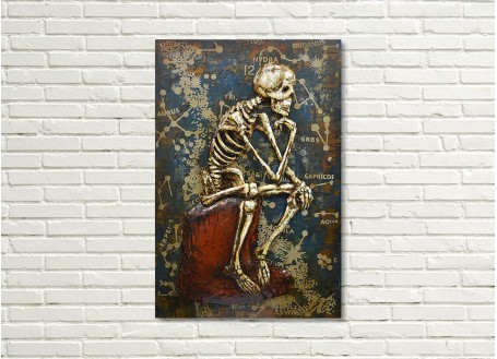 Tableau en métal en relief - Memento Mori