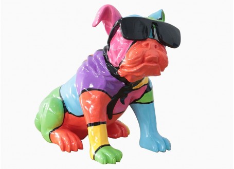 Statue Chien assis, lunettes de soleil