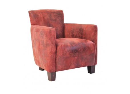 Fauteuil club Nogent - tissu rouge