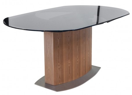 Extendable dining table Liner - Wood and smoked glass finish