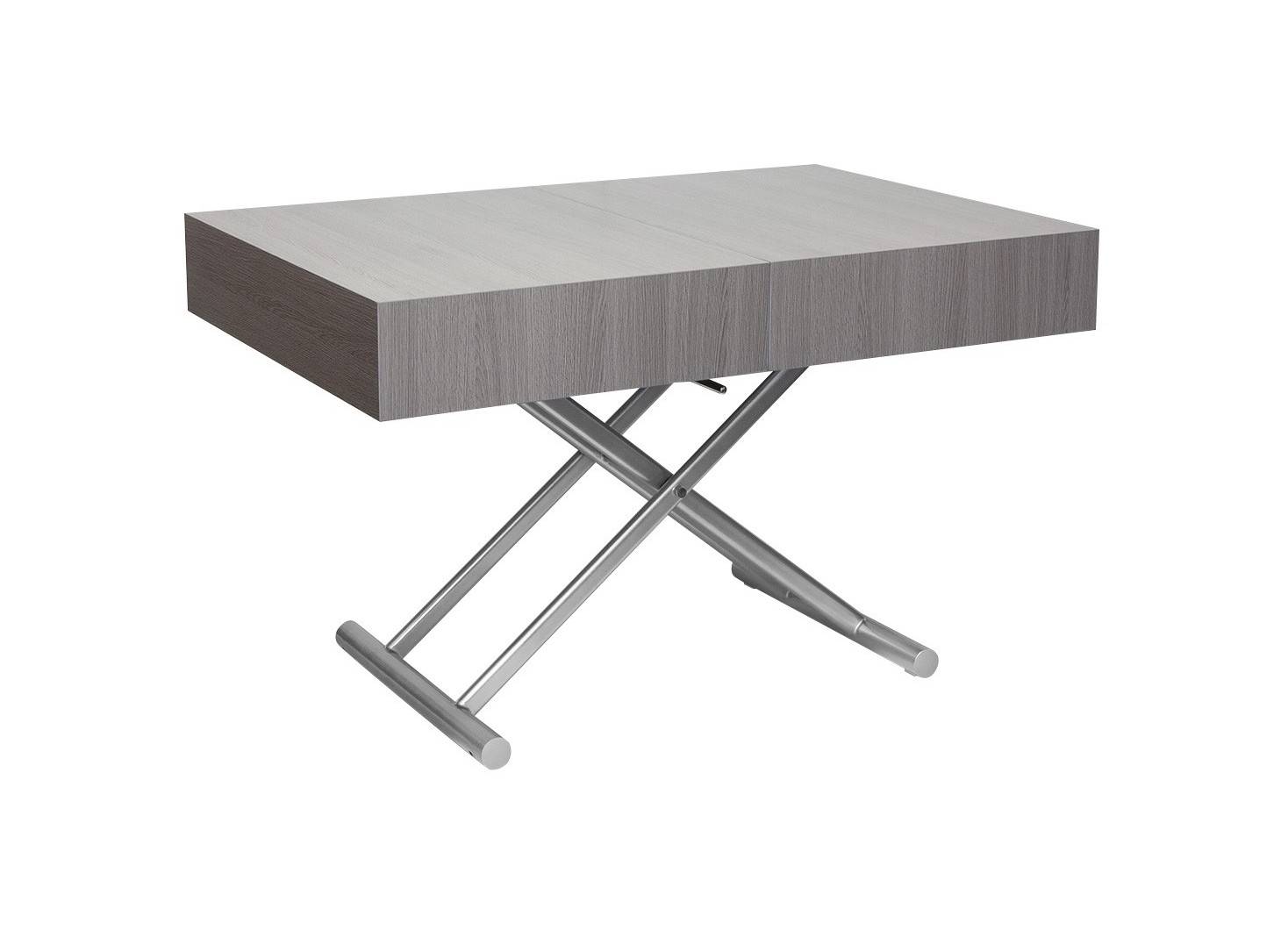 Belle table basse extensible relevable grise : gain de place assuré