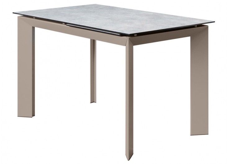 Table extensible en résine - Finition gris/taupe