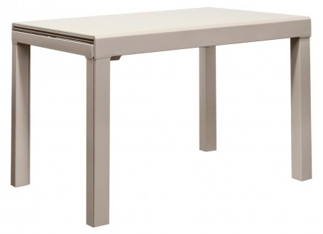 Extendable table in tempered glass - Finish: taupe