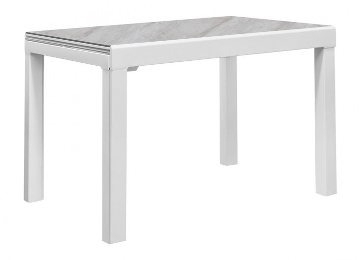 Table extensible en résine céramique - Finition blanc