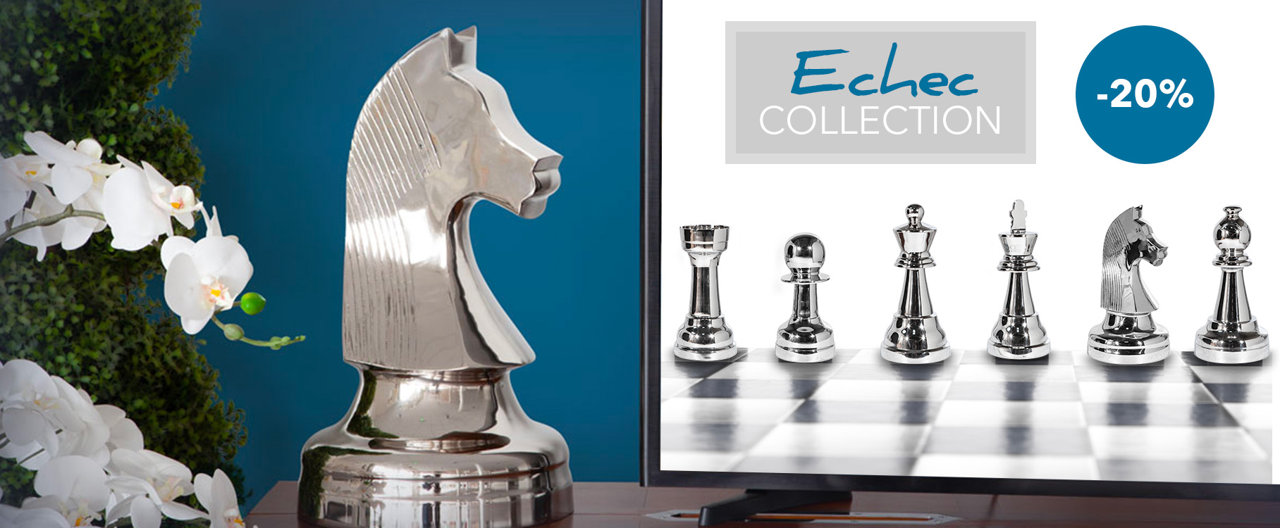 Stainless steel decorative pieces from the Eclat collection